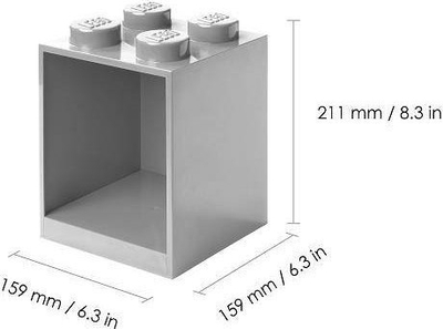 Raft muri Room Copenhagen Lego Brick Shelf, 4 nyje, gri