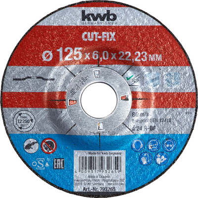 Disk bluarës Kwb CUT-FIX për hekur, 125mm, trashësi 6mm