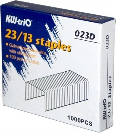 Kapëse zyre KW-TRIO 23/13 023D, 50-100 fletë, 1000 copë, ngjyrë argjendi
