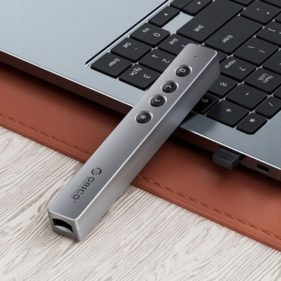 Telekomandë prezantimi ORICO Wireless Presenter, 2.4 GHz, me lazer të kuq, gri argjendtë