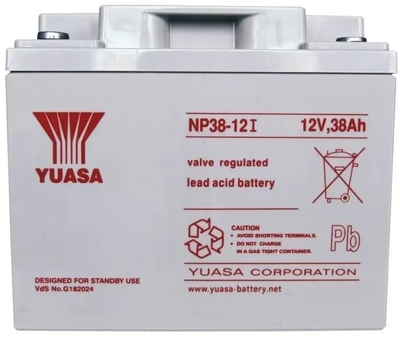 Bateri plumbi Yuasa NPL38-12, AGM 12V 38Ah, mirëmbajtje falas, me lidhës M5