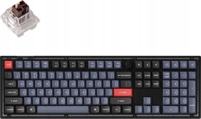 Tastierë mekanike Keychron V6 QMK VIA, K Pro Brown, layout nordik, e zezë