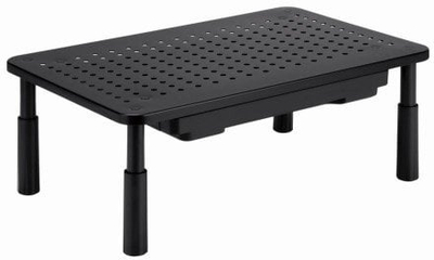 Nосач за монитор Gembird Adjustable Monitor Stand With Drawer, прилагодлива висина, со фиока, црн