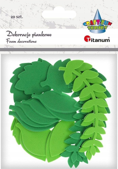 Stikera shkumë Titanum Foam Stickers Fern Leaves, për zbukurim, ngjyrë jeshile