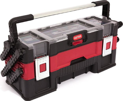 Organizues veglash Curver Tool Organizer Canti Trio, 3 kate, plastikë e fortë, i zi me të kuqe