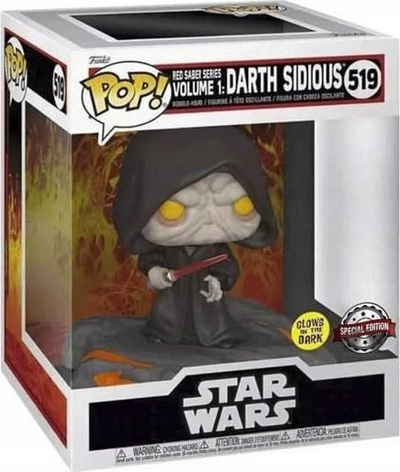 Figurë koleksionuese Funko POP Star Wars Darth Sidious, Red Saber Series Volume 1, që ndriçon në errësirë, ekskluzive GameStop