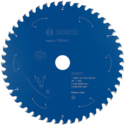 Teh sharre Bosch Expert për dru, 250mm, 48 dhëmbë, vrimë 30mm