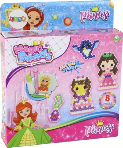 Set lodër me rruaza uji Leantoys Princesses, DIY, 8 ngjyra, shumëngjyrësh