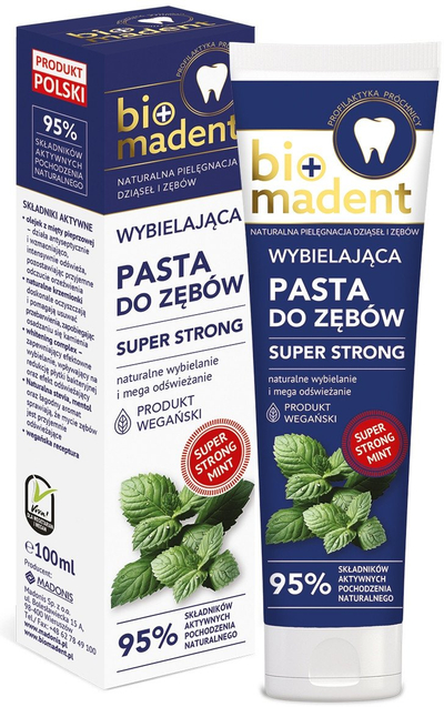 Pasta dhëmbësh Bio Madent Whitening Super Strong, 100ml, zbardhuese