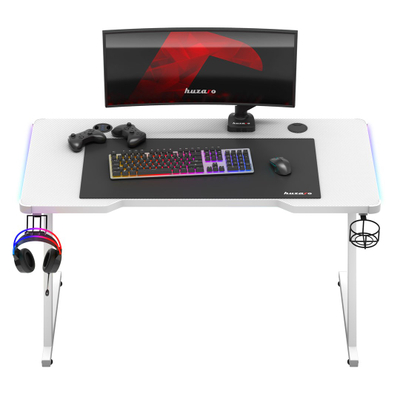 Tavolinë gaming Huzaro Hero 2.5, RGB, e bardhë