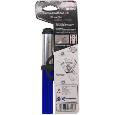 Pompa mini biçiklete Enero 1033136, alumini, 7 bar, blu