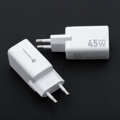 Karikues muri Forcell Power Adapter, 45W, 2x USB C PD QC 4.0, i bardhë