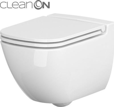 WC i varur Cersanit CleanOn Caspia K11-0233, shkarkim horizontal, i bardhë