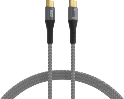 Kabllo USB C EFB Elektronik, 3m, 100W PD 3.0, gri
