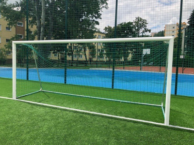 Rrjetë futbolli YakimaSport 5 x 2 m, fije 4 mm, e bardhë