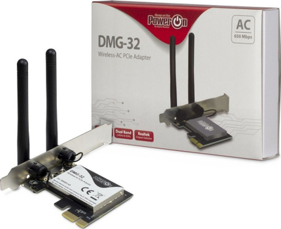 Adapter Wi‑Fi PCIe Inter Tech DMG 32, Wi‑Fi 5, 650 Mbps, i zi