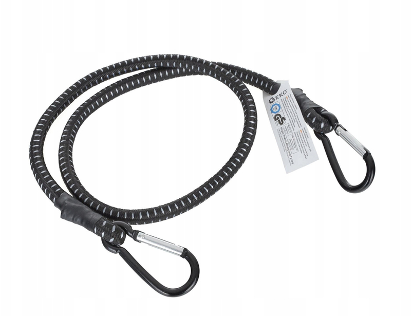 Litar elastik me karabina, 10mm, 150cm, i zi