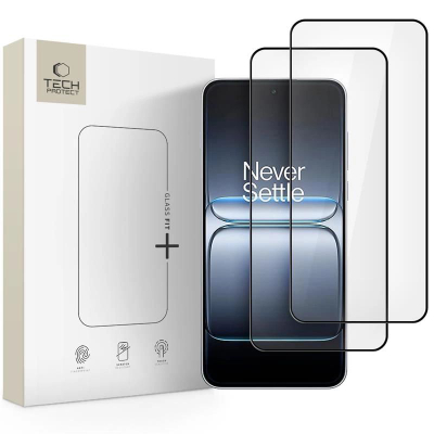 Qelq mbrojtës Spigen Tech-Protect Glass Fit+, 2 copë, për OnePlus Nord 5G, me kornizë të zezë