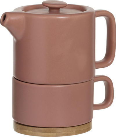 Set çajniku me filxhan Secret de Gourmet, 400ml, qeramikë, rozë