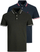 Set maica polo Jack & Jones JJEPAULOS, 2 copë, të zeza/kaltra