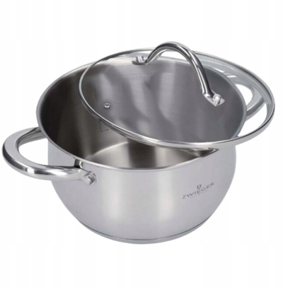 Set tenxheresh Zwieger Virtu Steel, 6 copë, për induksion edhe gaz, ngjyrë argjendtë