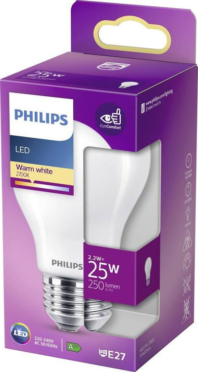 Llampë LED Philips 76323700, E27, 2.2W 25W, dritë e ngrohtë e bardhë