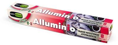 Rrotull letër alumini Made in Italy, 8 m, argjendtë