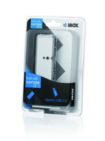 USB Hub iBOX IUHT008C, 4 porte USB 2.0, e zezë