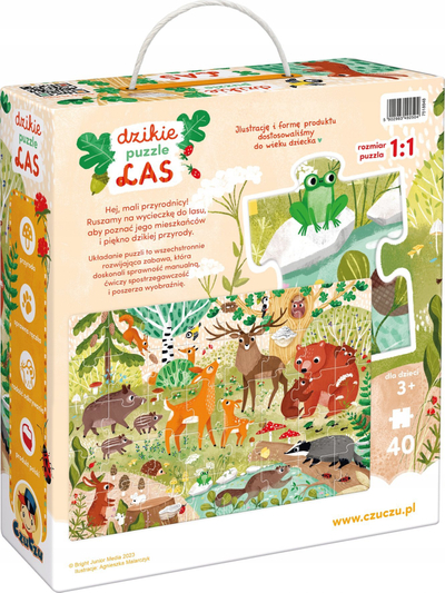 Puzzle Czuczu Wild Puzzle Forest, 40 copa, për kalamaj, shumëngjyrësh