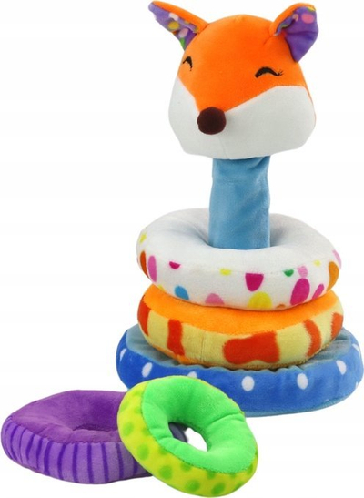 Lodër pelushi piramidë Leantoys Fox, 27cm, shumëngjyrëshe
