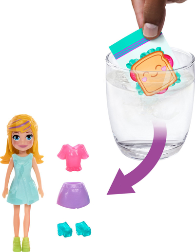 Сет играчки Polly Pocket Lil’ Styles Travel, кукла 3\", додатоци, повеќебојно