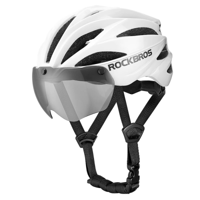 Kaskë biçiklete Rockbros Cycling, 58-62 cm, me vizor magnetike, e bardhë