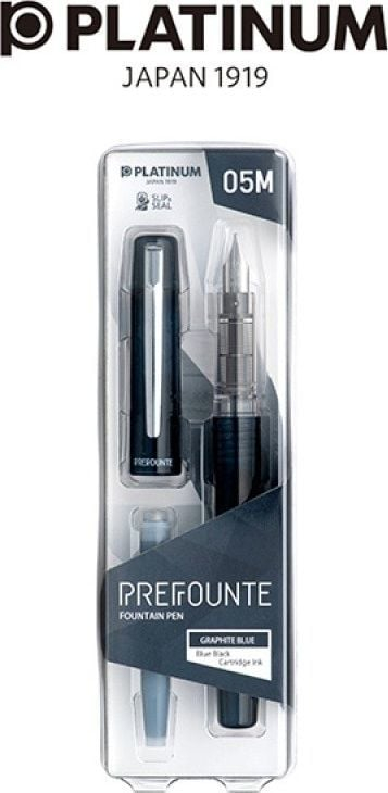 Stilolapsi me majë Platinum Prefounte Graphite Blue, M, i zi