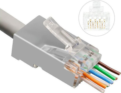 Prizë rrjeti Lanview RJ45 STP, Cat6A Cat7, 22–24 AWG, ngjyrë argjendi
