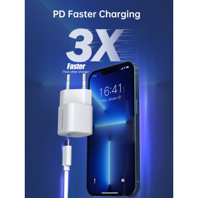 Karikues muri Choetech PD5007, 30W, USB-C, i bardhë