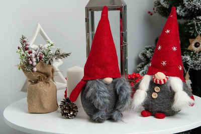 Dekor Krishtlindjesh Saska Garden Christmas Gnome Dwarf, 30 cm, i kuq