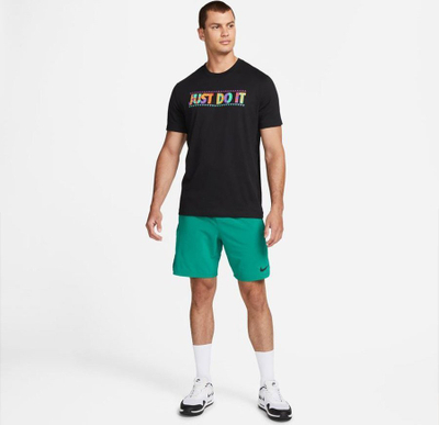 Bluzë sportive Nike Dri-FIT JDI, për burra, me print JUST DO IT, e zezë