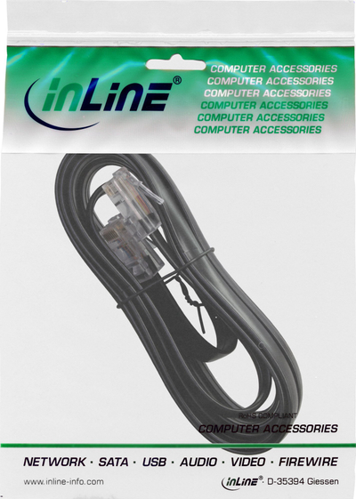 Kabllo ISDN InLine RJ45 8P8C, 20m, e zezë