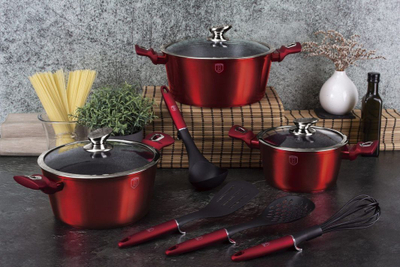 Set enë gatimi Berlinger Haus Lumarko Bh-6150, të kuqe