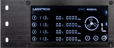 Kontrollues ventilatorësh dhe RGB Lamptron RW460, ekran LCD, telekomandë, i zi