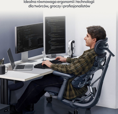 Karrige zyre LiberNovo Omni Dynamic, ergonomike, me mbështetëse koke, e zezë