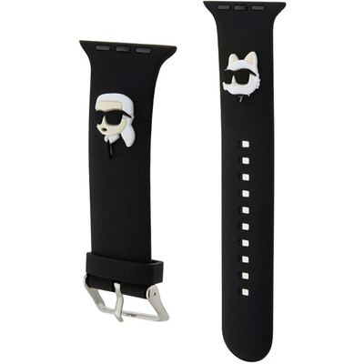 Rrip për orë të mençur Karl Lagerfeld Karl Lagerfeld & Choupette Apple Strap 42/44/45/49, i zi