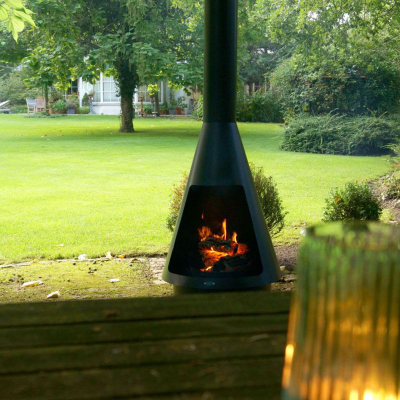 Oxhak kopshti Heat LA Luz CH.002, çelik i lyer me pluhur, me oxhak mrena, i zi