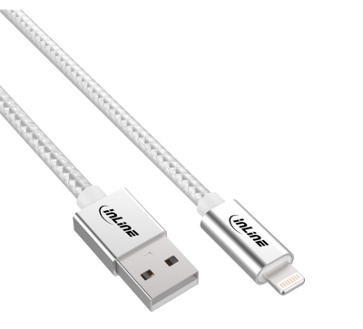 Kabllo USB InLine 31411A, USB A në Lightning, 1 m, e bardhë