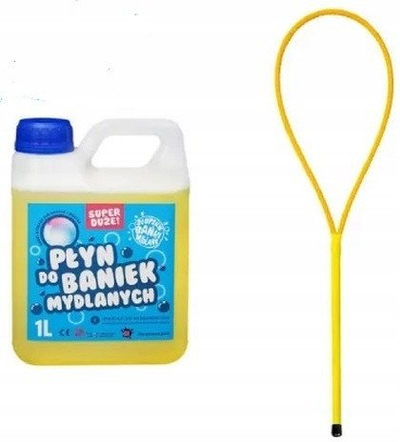 Set flluskash sapuni BUBBLES Kropelka 79111, 1L, shkop për flluska, i verdhë