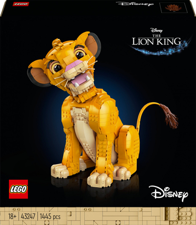 Lodër ndërtimi LEGO Disney The Lion King Young Simba 43247, set koleksionues, për të rritur, shumëngjyrëshe