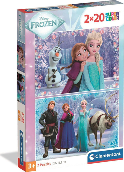 Puzzle Clementoni Frozen, 2×20 pjesë, për fëmijë 3+, shumëngjyrësh
