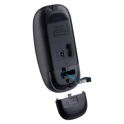 Mouse pa tela Defender MB-635, 1600 DPI, RF dhe Bluetooth, i zi