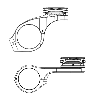 Mbajtëse biçiklete Quad Lock Out Front Mount Pro, alumini, e zezë
