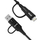 Kabllo karikimi Wozinsky WNBAA 4n1, USB-C USB-A Lightning, 60W 1m, e zezë